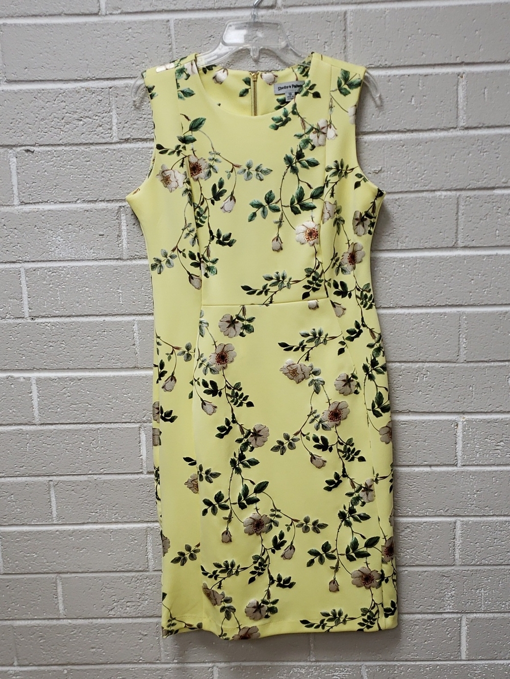 Shelby + Palmer Yellow Floral Midi Sheath Dress